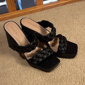 Sincerely Jules Aurora Black Braided Heels size 8